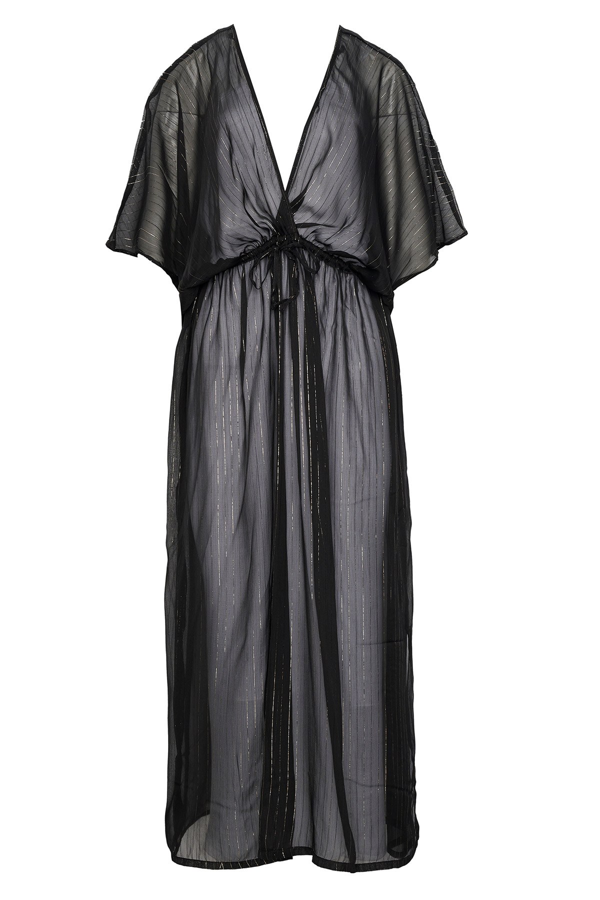 ΔΙΑΦΑΝΟ ΜΑΚΡΥ ΦΟΡΕΜΑ ΜΕ ΧΡΥΣΕΣ ΡΙΓΕΣ φωτογραφία