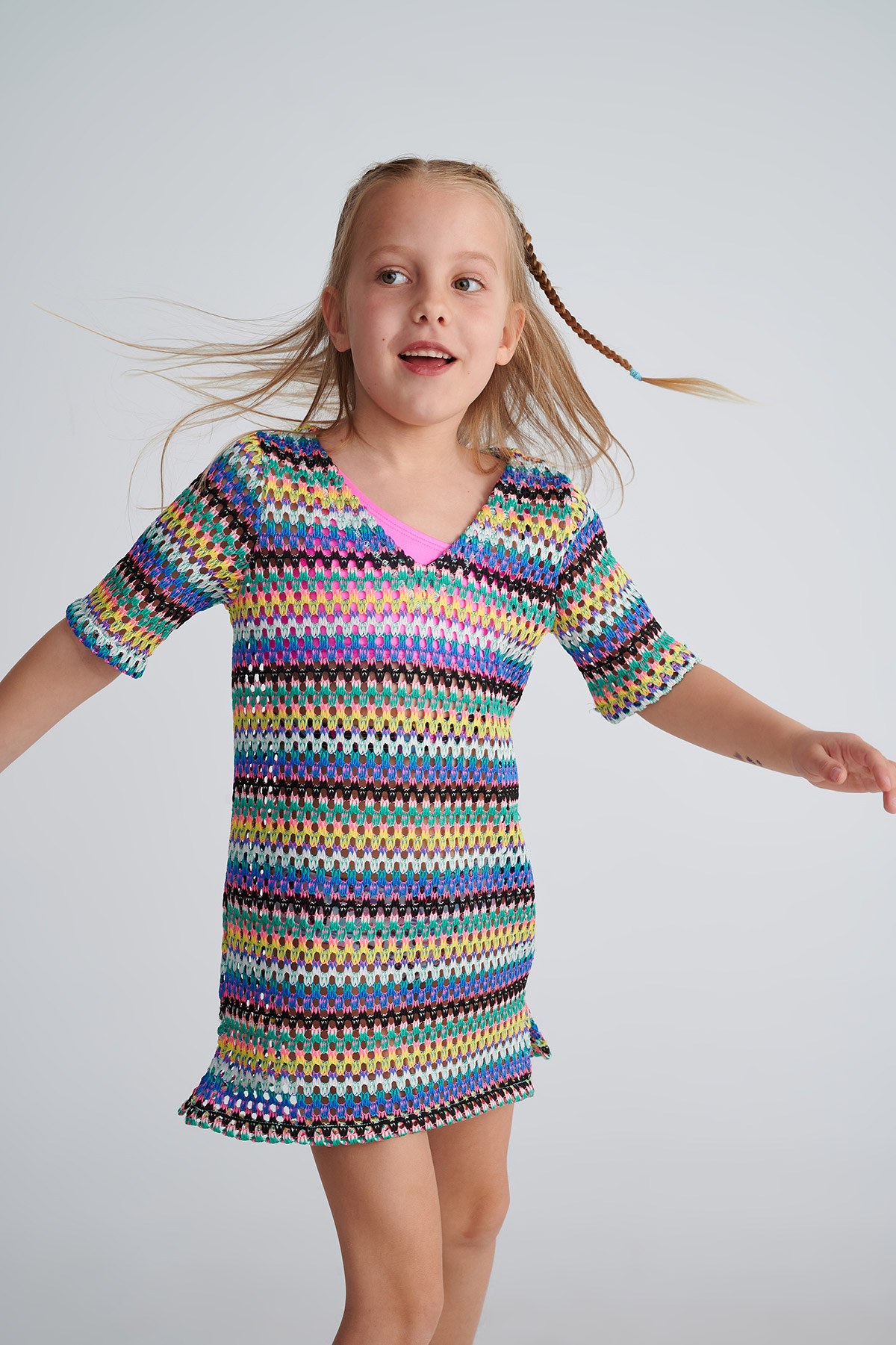 ΠΑΙΔΙΚΟ ΠΟΛΥΧΡΩΜΟ ΚΡΟΣΕ ΔΙΑΦΑΝΟ ΦΟΡΕΜΑ/ΚΑΦΤΑΝΙ φωτογραφία