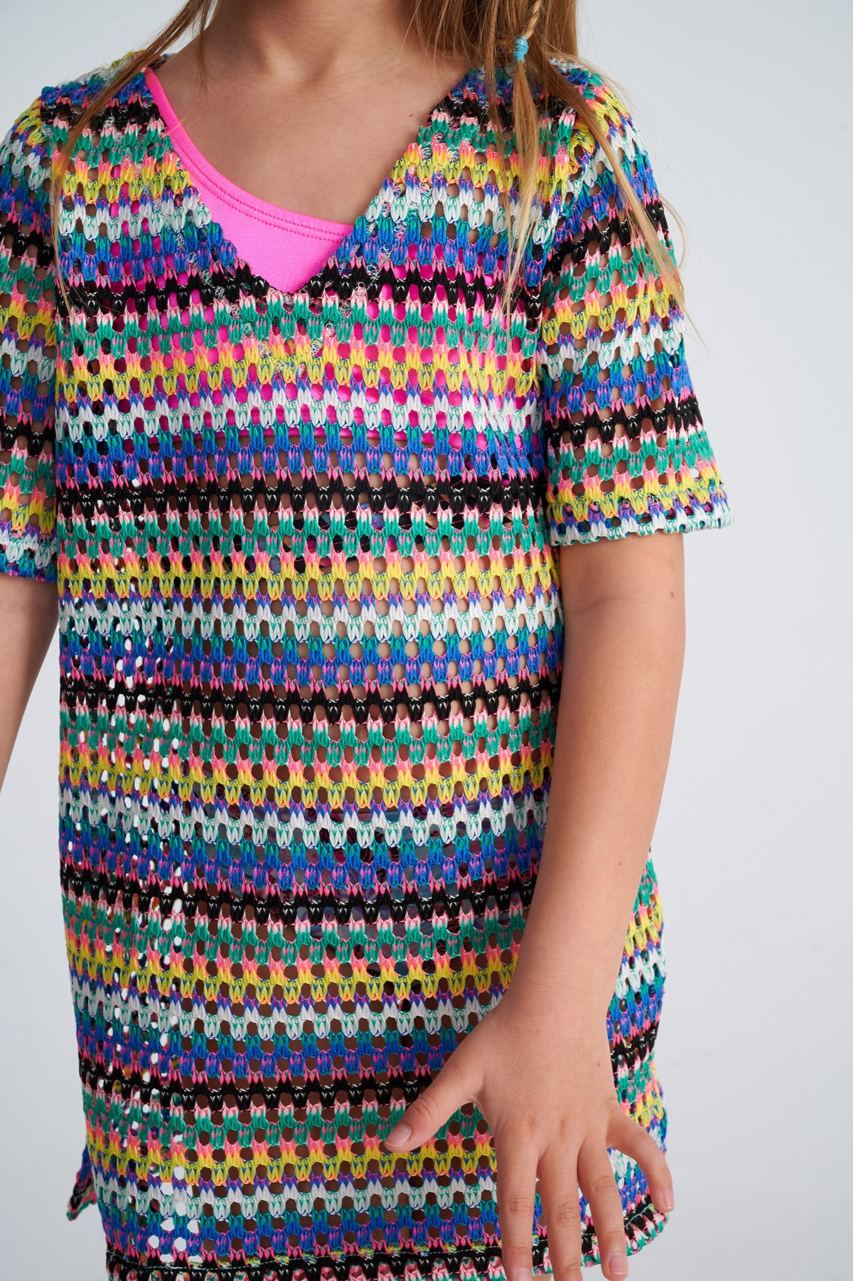 ΠΑΙΔΙΚΟ ΠΟΛΥΧΡΩΜΟ ΚΡΟΣΕ ΔΙΑΦΑΝΟ ΦΟΡΕΜΑ/ΚΑΦΤΑΝΙ φωτογραφία