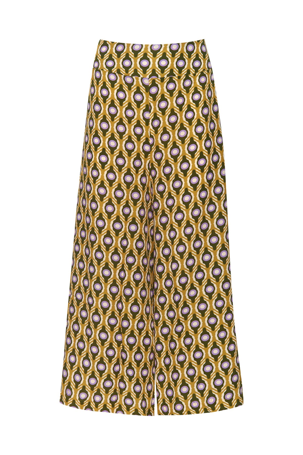 ΣΑΤΕΝ ΨΗΛΟΜΕΣΗ WIDE LEG ΚΑΠΡΙ ΠΑΝΤΕΛΟΝΑ ΜΕ ΤΥΠΩΜΑ φωτογραφία