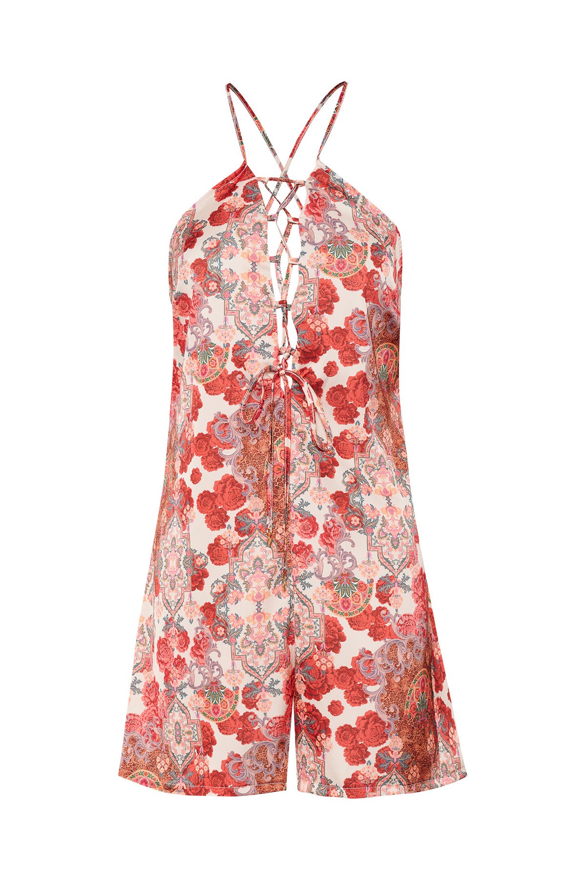 ΟΛΟΣΩΜΗ ΚΟΝΤΗ ΣΑΤΕΝ ΦΟΡΜΑ ΜΕ ΦΛΟΡΑΛ ΤΥΠΩΜΑ ΚΑΙ ΔΕΣΙΜΟ ΜΠΡΟΣΤΑ φωτογραφία