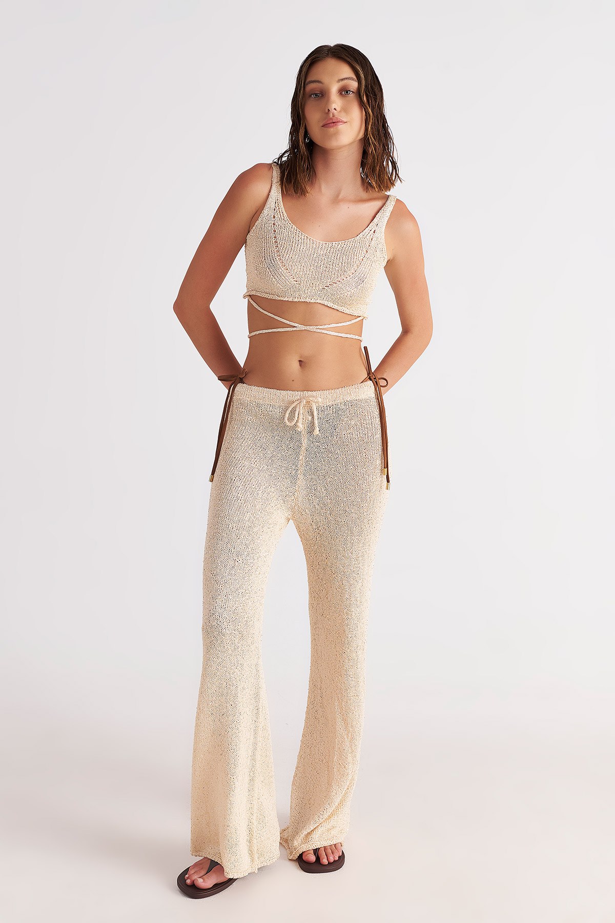 FLARED ΗΜΙΔΙΑΦΑΝΟ LUREX ΠΛΕΚΤΟ ΠΑΝΤΕΛΟΝI