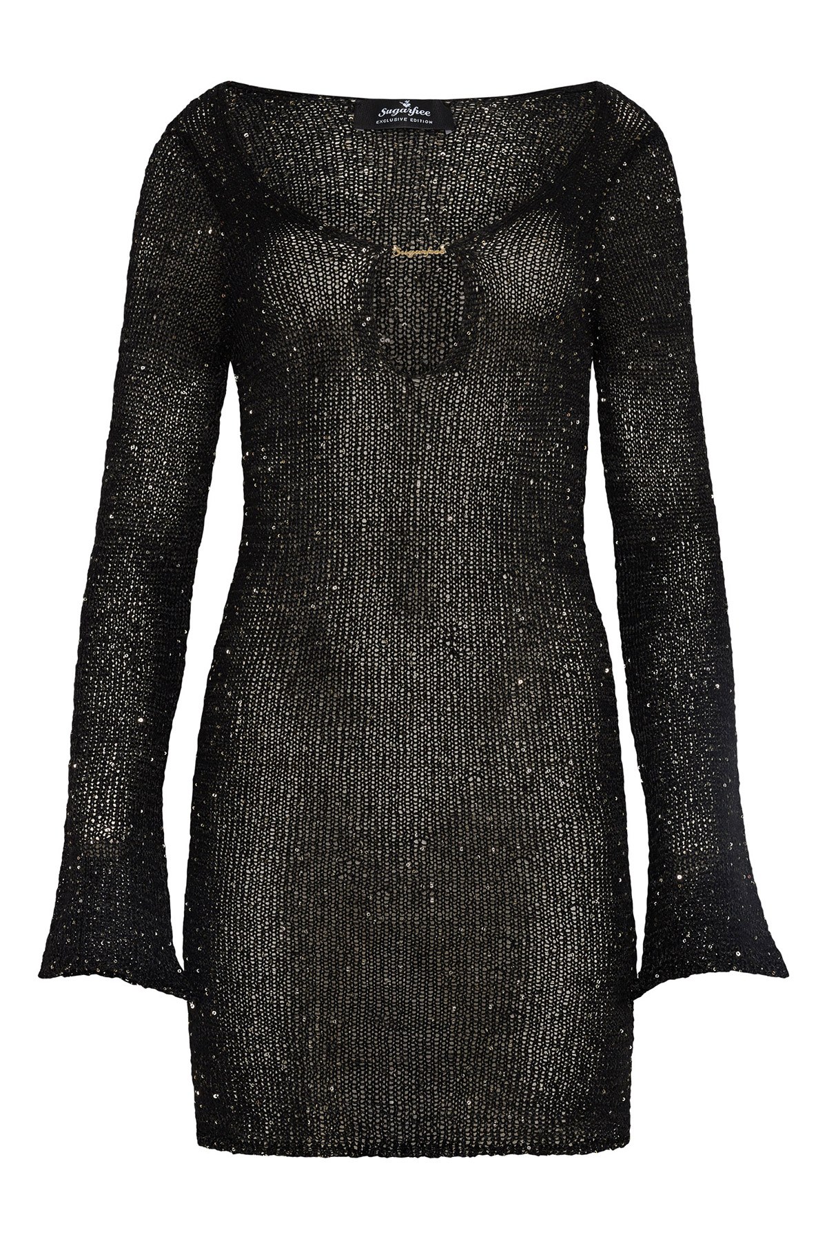 ΜΑΚΡΥΜΑΝΙΚΟ ΠΛΕΚΤΟ ΗΜΙΔΙΑΦΑΝΟ LUREX ΜΙΝΙ ΦΟΡΕΜΑ φωτογραφία