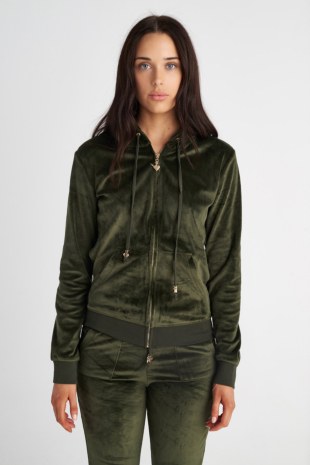 BASIC SUPER SOFT VELOUR HOODED JACKET-23833030-523