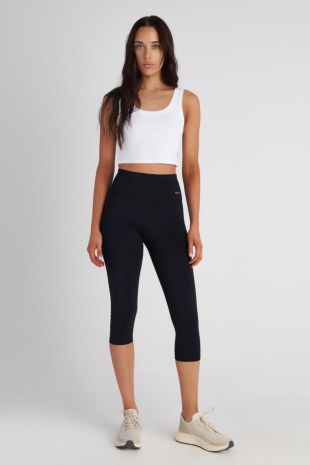 SATIN TOUCH HIGH WAISTED CROP SPORTS LEGGINGS-24845012-110
