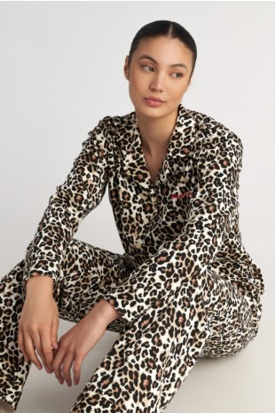 LEOPARD PRINTED COTTON PYJAMA SET-25538005-301