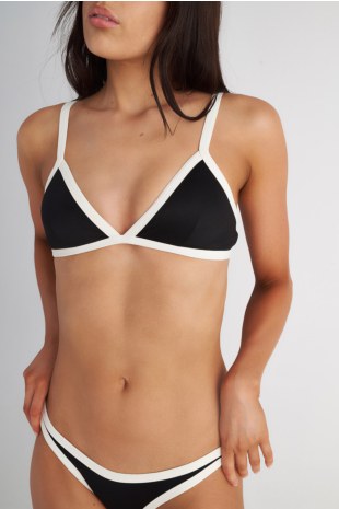 TWO-TONE STYLED TRIANGLE SWIMWEAR BIKINI TOP-25801768-110