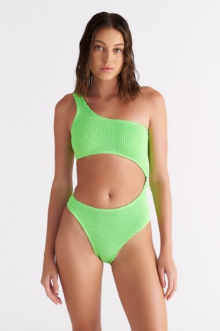 CRINKLED ONE SHOULDER ONEPIECE BRAZILIAN SWIMSUIT-25804691-511