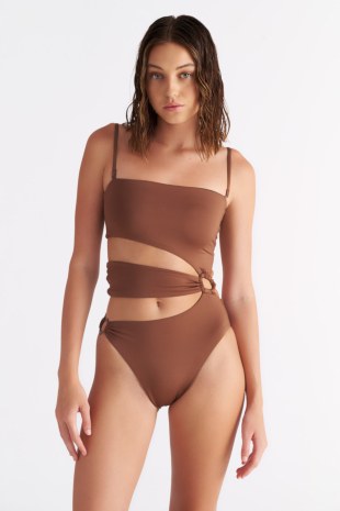 BANDEAU CUT-OUT ONEPIECE SWIMSUIT-25804710-332