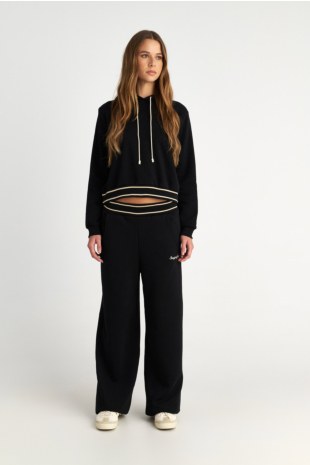 MONOCHROME WIDE LEG COTTON PANTS-25831193-110