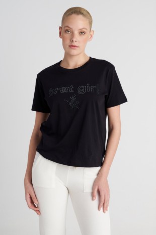 STRASS EMBELLISHED COTTON T-SHIRT-25832202-110