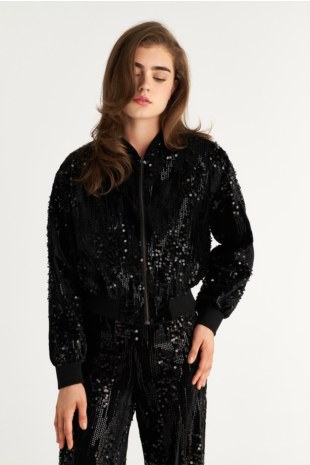 SEQUIN LONG SLEEVED JACKET-25833143-110