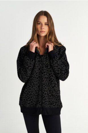 LEOPARD PRINTED OVERSIZED HOODIE COTTON JACKET-25833208-217