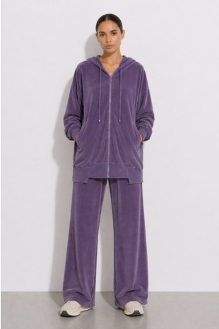 HIGH-WAISTED WIDE LEG TERRY PANTS-26811066-805