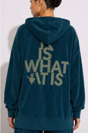 EMBOSSED PRINT OVERSIZED TERRY HOODED JACKET-26813070-414