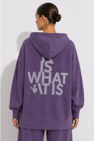 EMBOSSED PRINT OVERSIZED TERRY HOODED JACKET-26813070-805