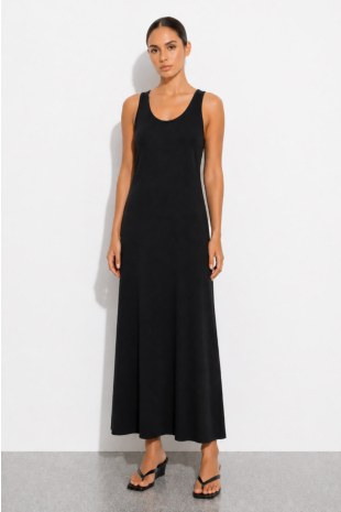 TERRY MAXI DRESS WITH SIDE SLIT-26814100-110