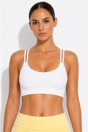 MONOCHROME SEAMLESS CROPPED RIB BRALETTE-26818011-100