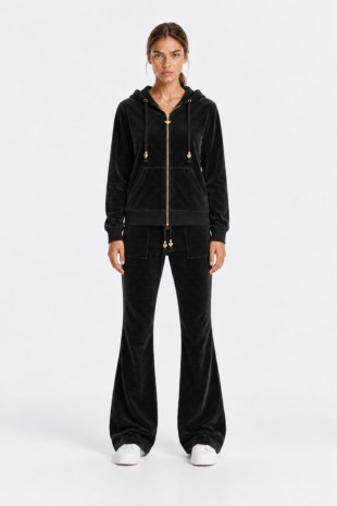 VELOUR PANTS WITH EMBOSSED DESIGNS-26831086-110