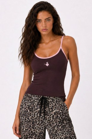 ELASTIC RIBBED COTTON TOP WITH THIN ADJUSTABLE STRAPS-26832048-847