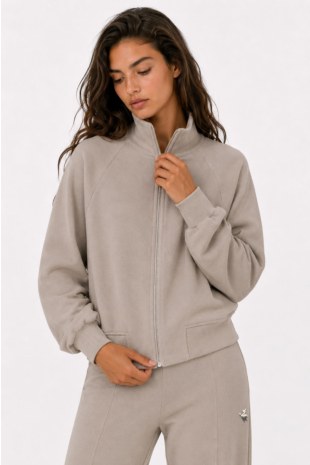 BATWING SLEEVE SOFT LIGHT TOUCH JACKET WITH COLLAR-26833039-300