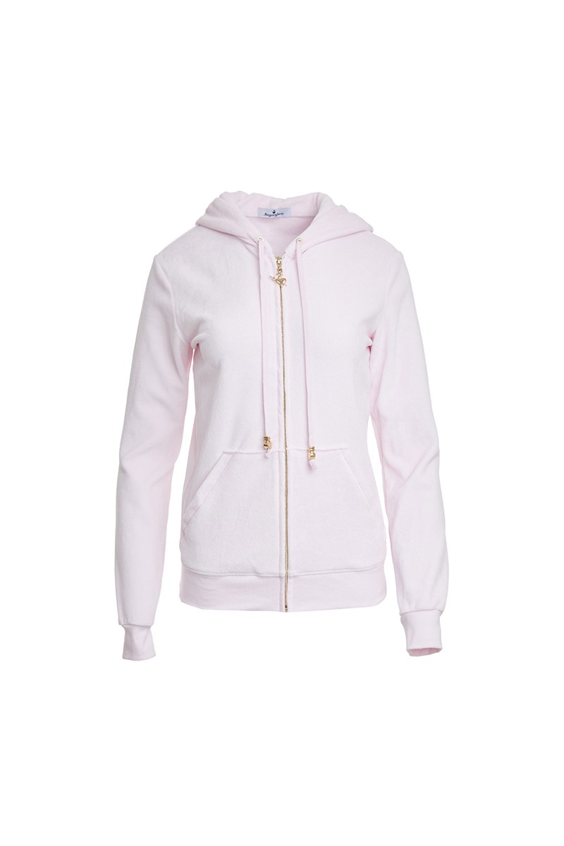 BASIC VELOUR HOODED JACKET-19833000-729