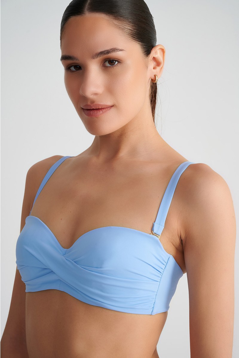 RECYCLED TWIST BANDEAU SWIMWEAR BIKINI TOP IN CUP D-20801000D-309