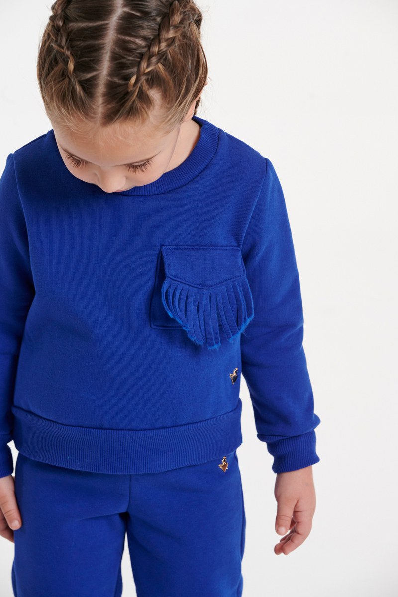 GIRLS COTTON SWEATSHIRT WITH PATCH POCKETS-22632039-436