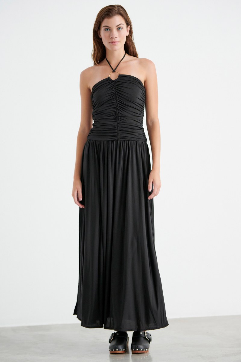 GATHERED MONOCHROME MAXI DRESS-22805087-110