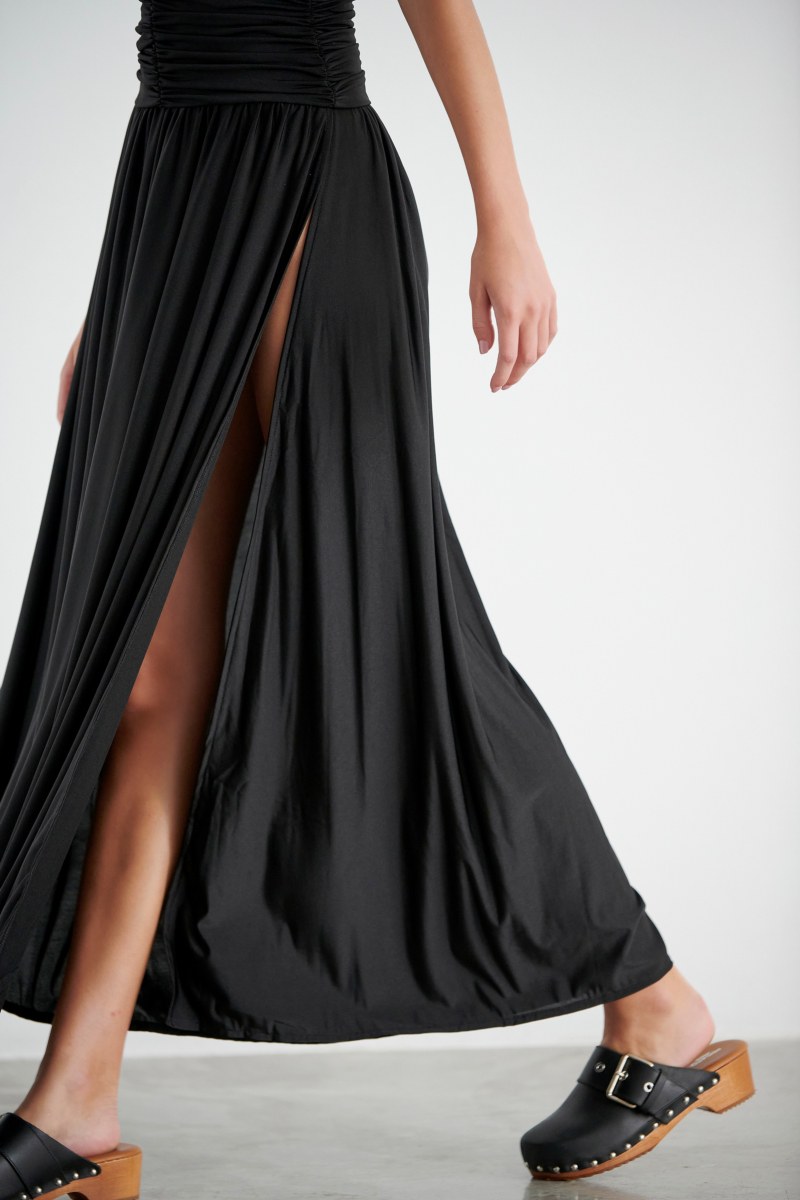 GATHERED MONOCHROME MAXI DRESS-22805087-110