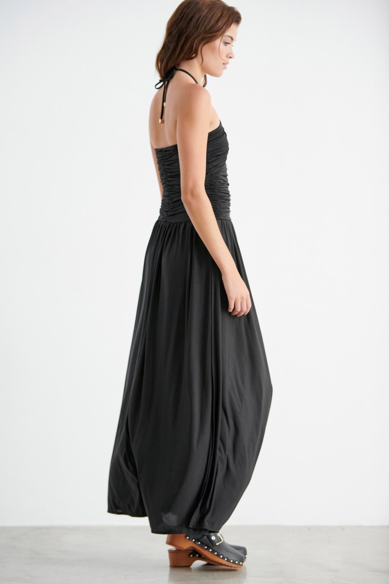 GATHERED MONOCHROME MAXI DRESS-22805087-110