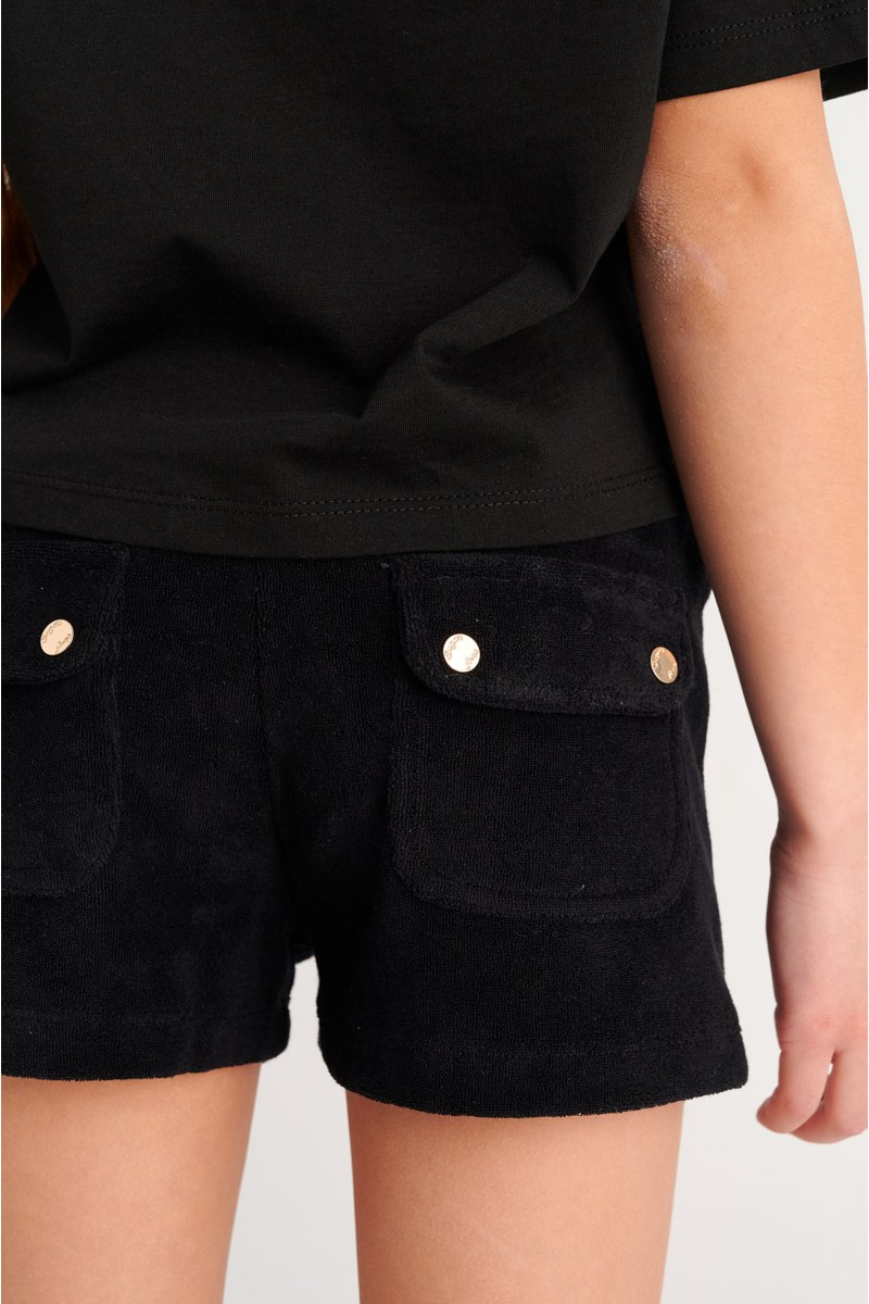 GIRLS MONOCHROME TERRY SHORTS-23610008-110