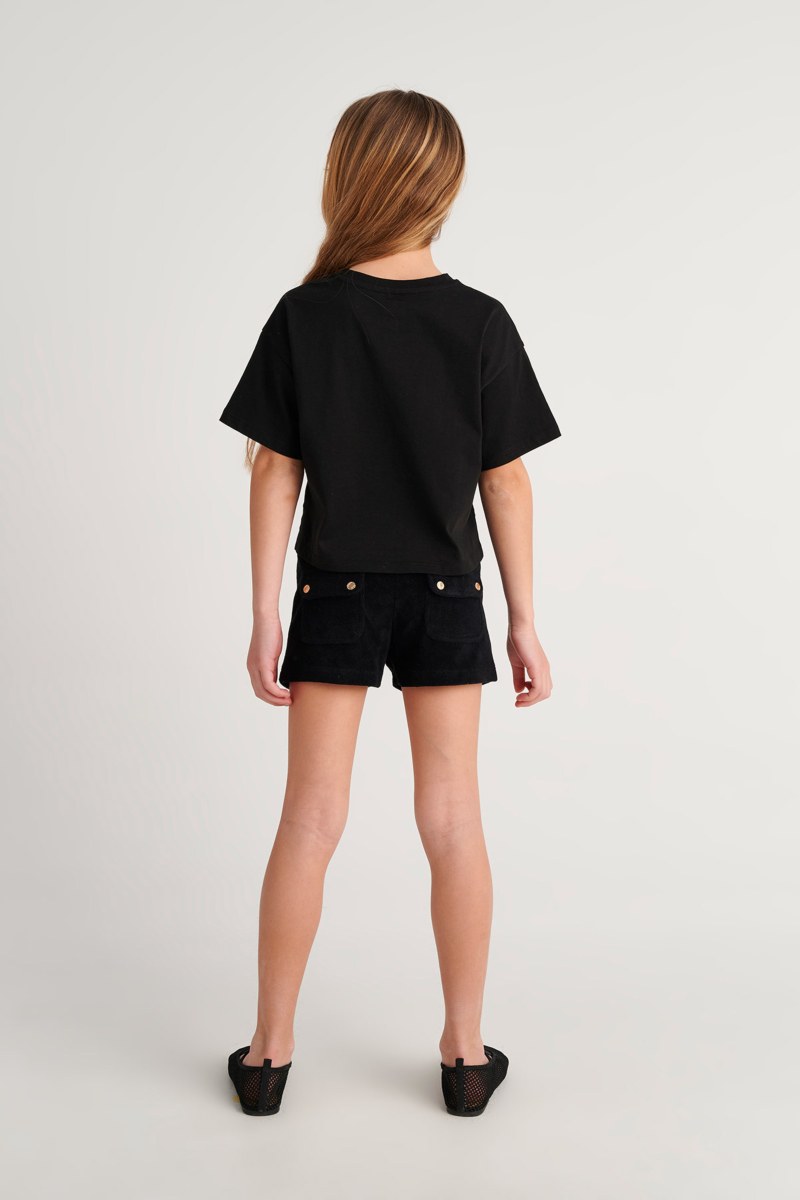 GIRLS MONOCHROME TERRY SHORTS-23610008-110