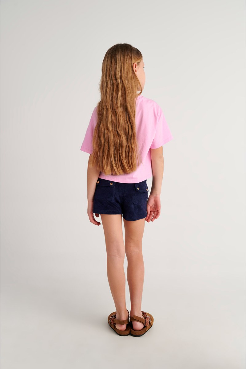 GIRLS MONOCHROME TERRY SHORTS-23610008-425