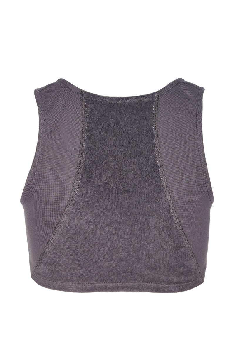 ZIPPED TEENS TERRY CROPPED TOP-23612031-206