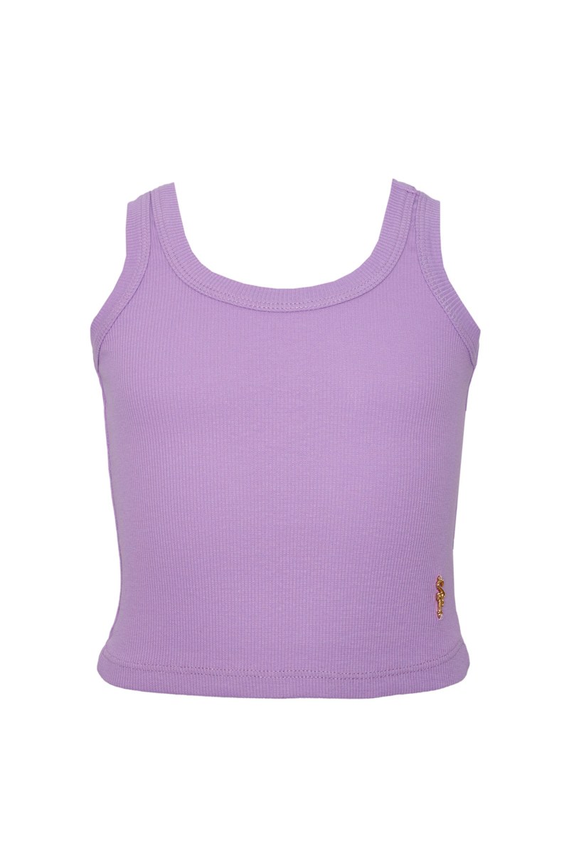 GIRLS ELASTIC RIBBED TANK TOP-23612140-702