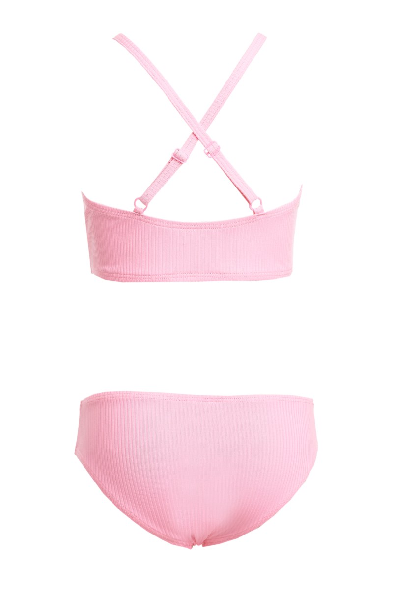 GIRLS MONOCHROME RIBBED BIKINI SET-23616138-712