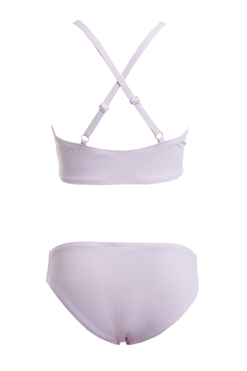 GIRLS MONOCHROME RIBBED BIKINI SET-23616138-812