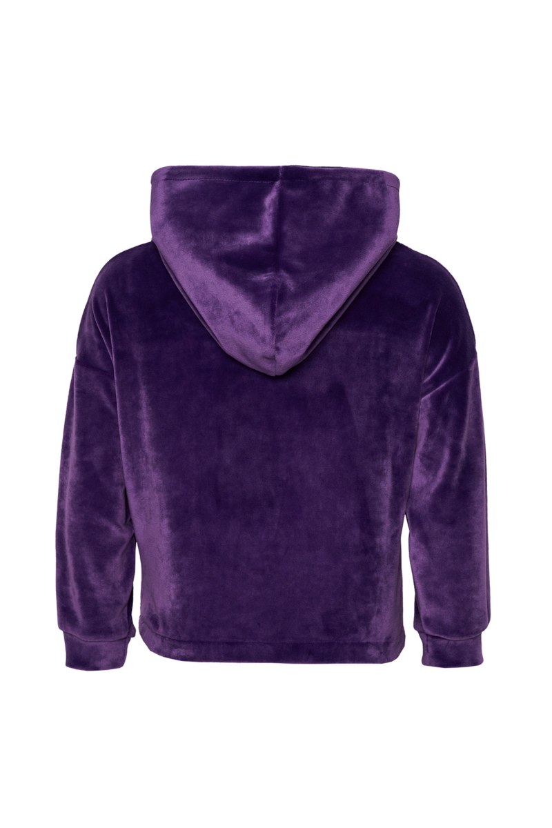 SUPER SOFT VELOUR HOODED SWEATSHIRT FOR GIRLS-