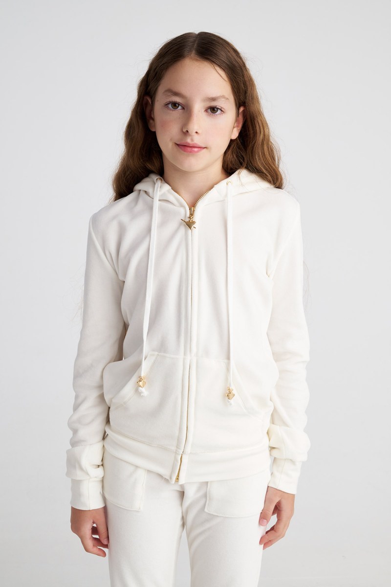 HOODED VELOUR JACKET FOR TEENS-23633000BG-102