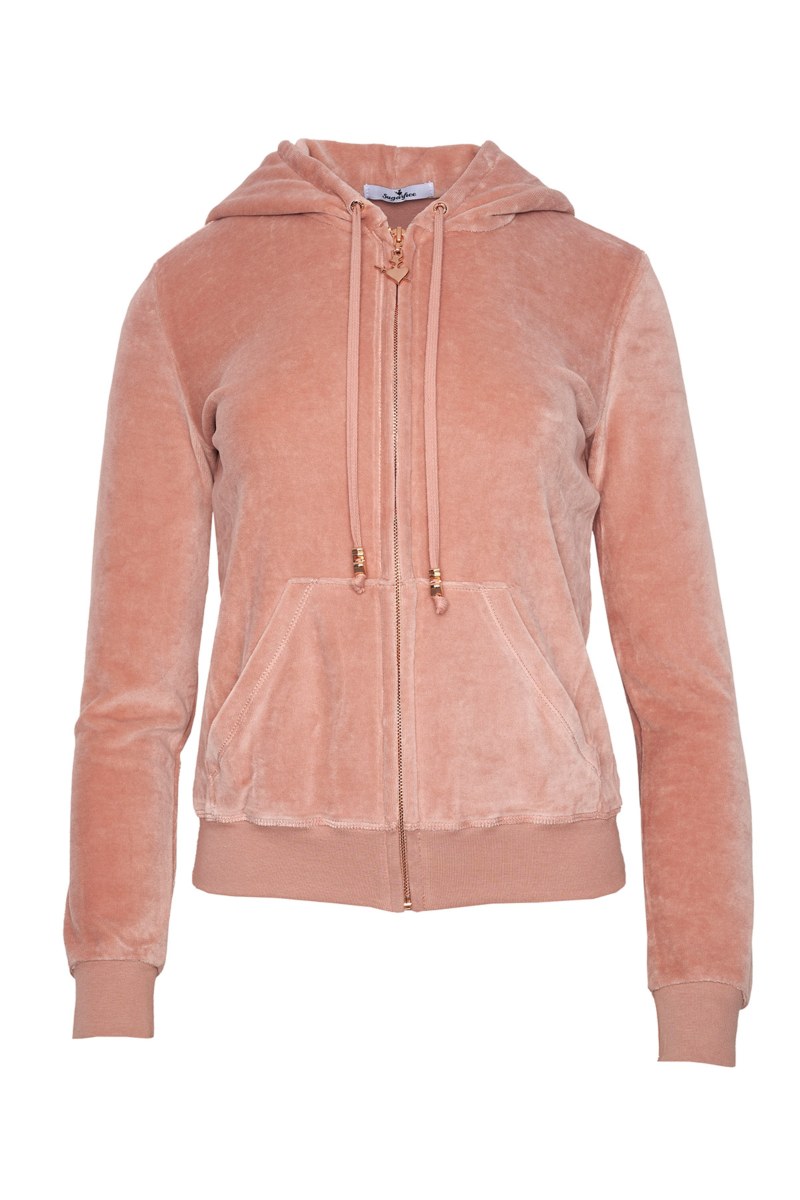 HOODED VELOUR JACKET FOR TEENS-23633000BG-835