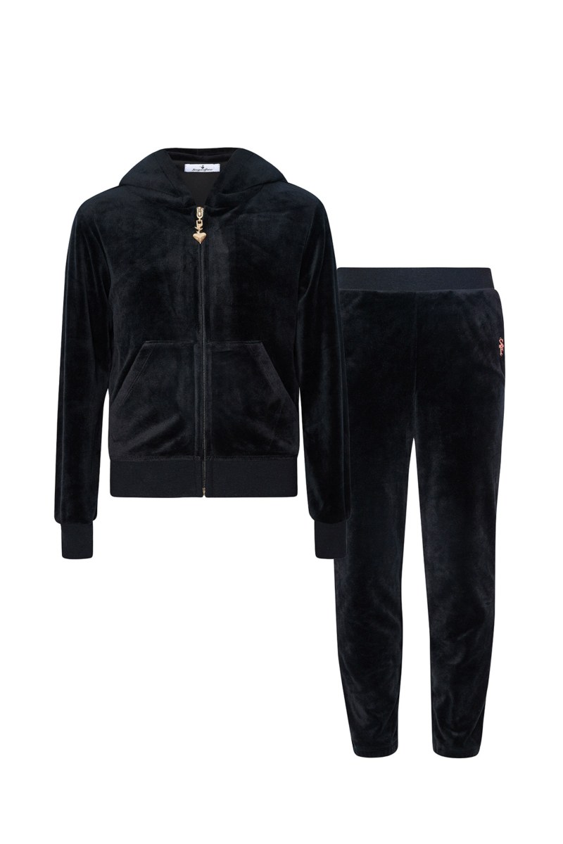 SUPER SOFT VELOUR MONOCHROME GIRLS TRACKSUIT SET-23638000-110