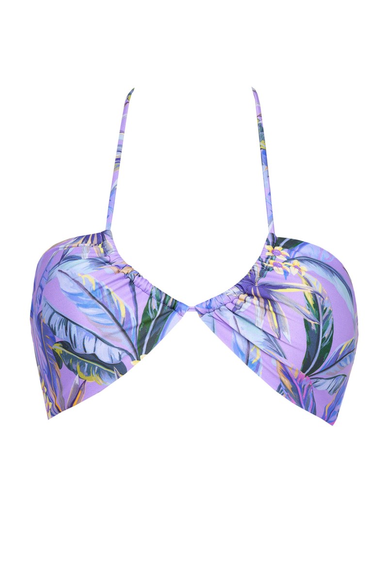 FLORAL PRINTED STRAPLESS SWIMWEAR BIKINI TOP-23801337-800