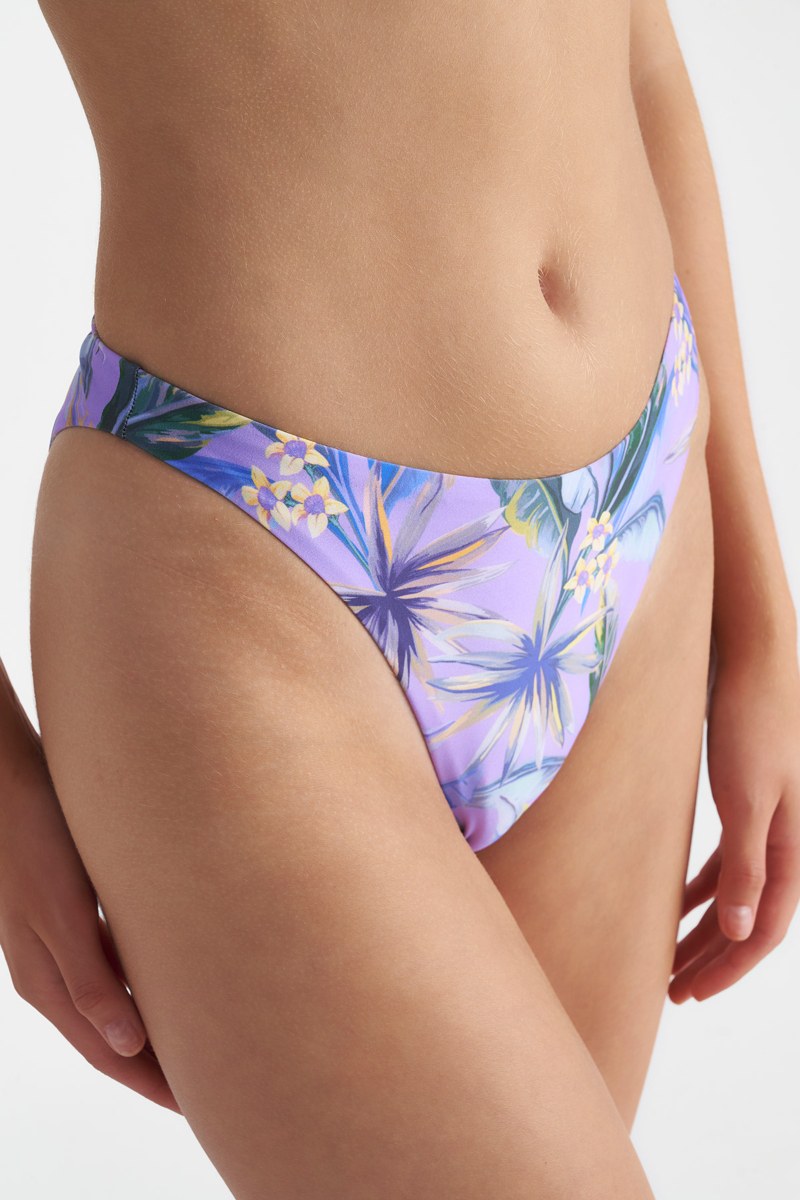 FLORAL PRINTED HIGH WAISTED SWIMWEAR BIKINI BOTTOM-23802337-800