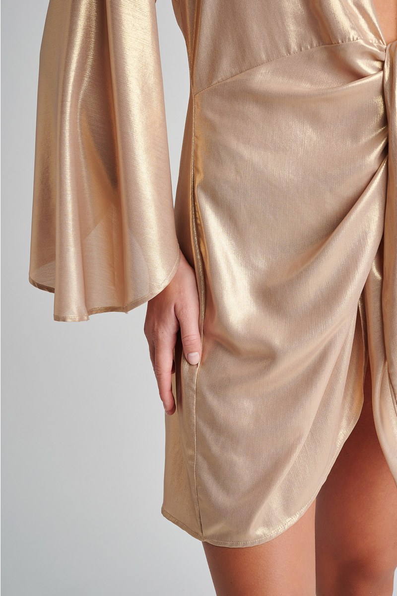 MINI WRAP DRESS IN SHINY LOOK-23805084-303
