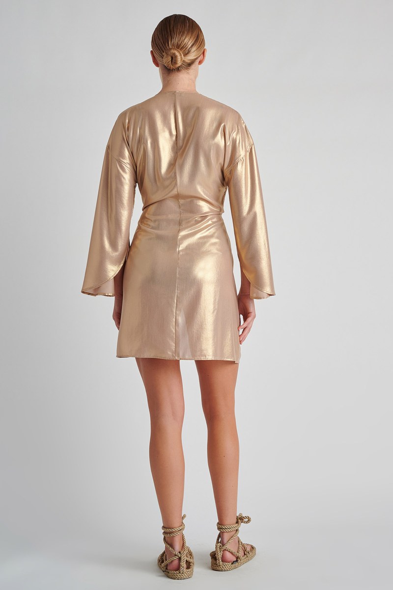 MINI WRAP DRESS IN SHINY LOOK-23805084-303
