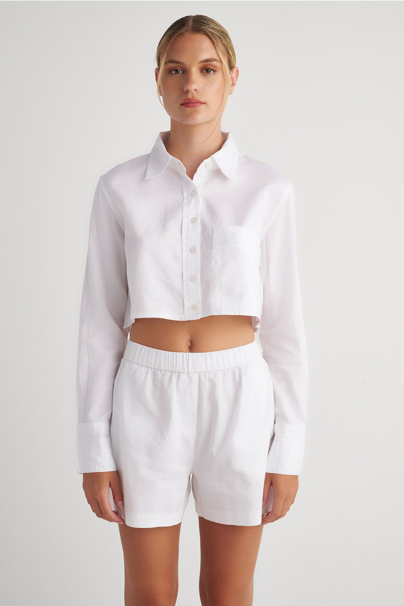 COTTON POPLIN SHORTS-23810067-100