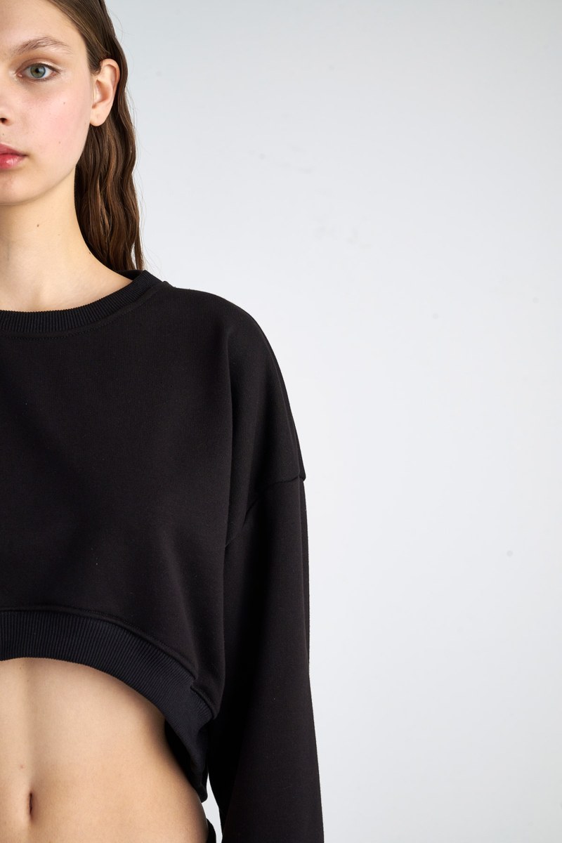 COTTON CROPPED SWEATSHIRT-23812074-110