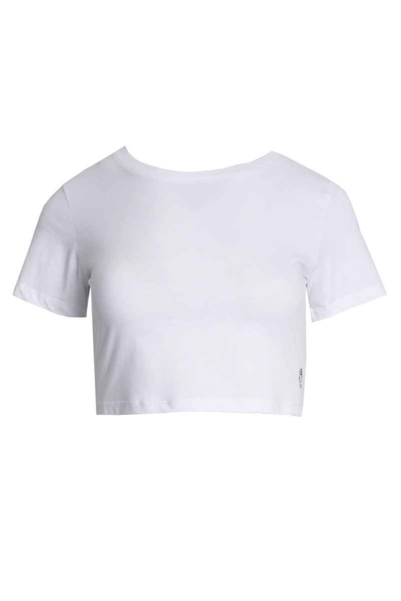 SHORT SLEEVE COTTON CROPPED T-SHIRT-23812111-100