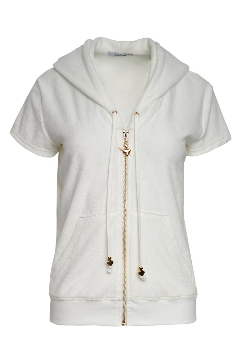 SHORT SLEEVED HOODIE TERRY JACKET-23813004-102